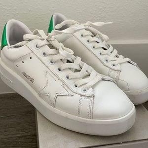 Golden Goose white/green sneakers